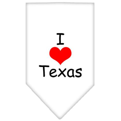 I Heart Texas  Screen Print Bandana White Large