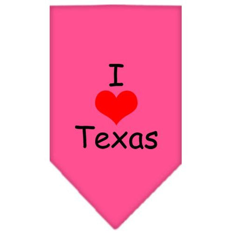 I Heart Texas  Screen Print Bandana Bright Pink Small