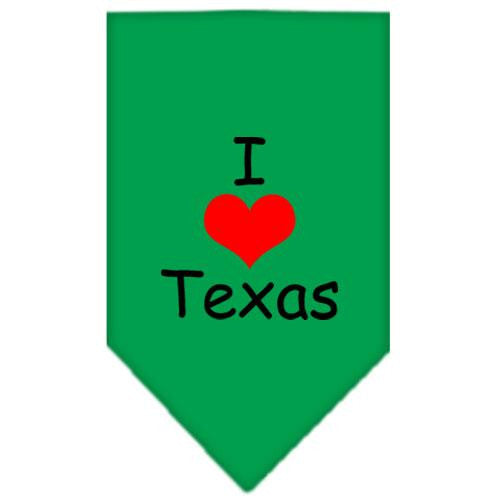 I Heart Texas  Screen Print Bandana Emerald Green Small