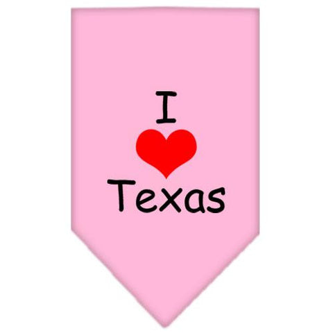 I Heart Texas  Screen Print Bandana Light Pink Small