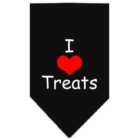 I Heart Treats  Screen Print Bandana Black Large