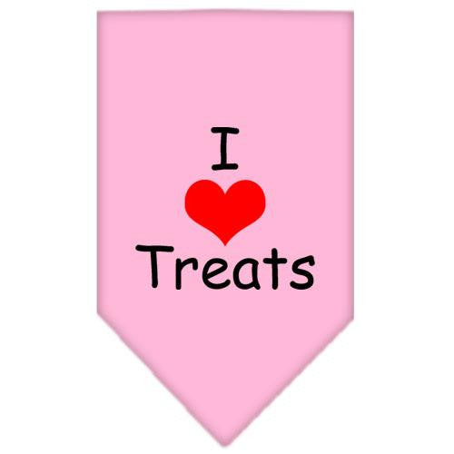 I Heart Treats  Screen Print Bandana Light Pink Large