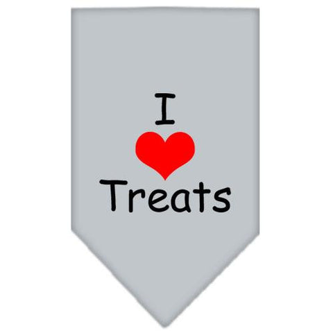 I Heart Treats  Screen Print Bandana Grey Small