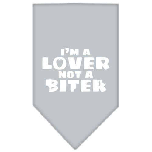 I'm a Lover Not a Biter Screen Print Bandana Grey Large