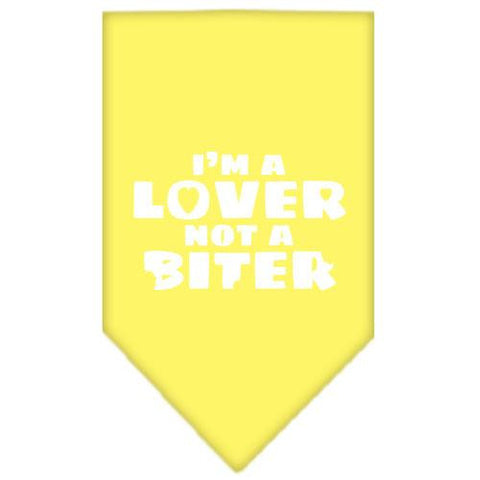 I'm a Lover Not a Biter Screen Print Bandana Yellow Large