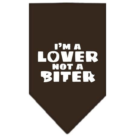 I'm a Lover Not a Biter Screen Print Bandana Cocoa Small