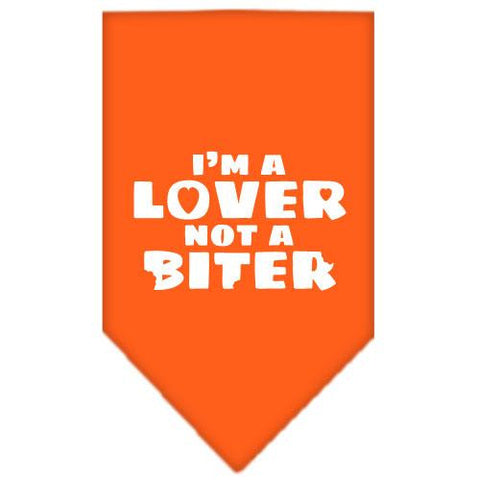 I'm a Lover Not a Biter Screen Print Bandana Orange Small