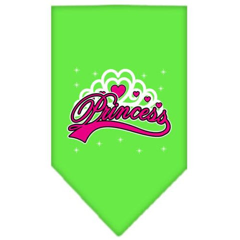 I'm a Princess Screen Print Bandana Lime Green Small