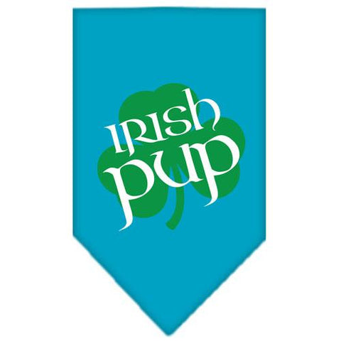 Irish Pup Screen Print Bandana Turquoise Large