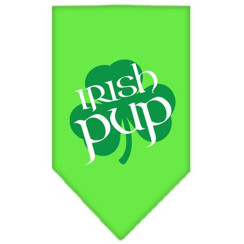 Irish Pup Screen Print Bandana Lime Green Small