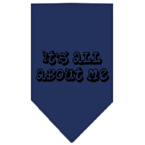 It's All About Me Screen Print Bandana Navy Blue large