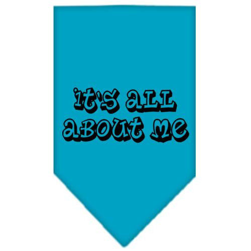 It's All About Me Screen Print Bandana Turquoise Large