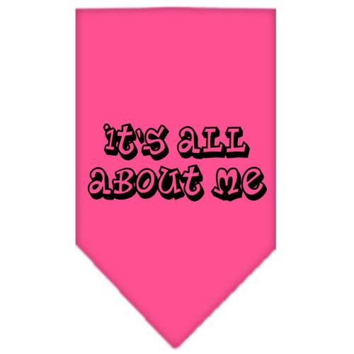 It's All About Me Screen Print Bandana Bright Pink Small