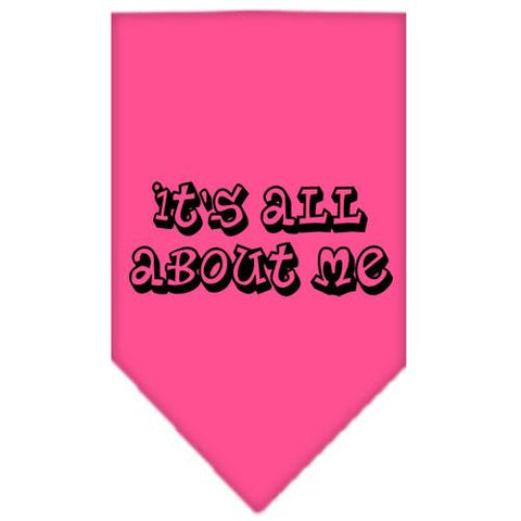 It's All About Me Screen Print Bandana Bright Pink Small