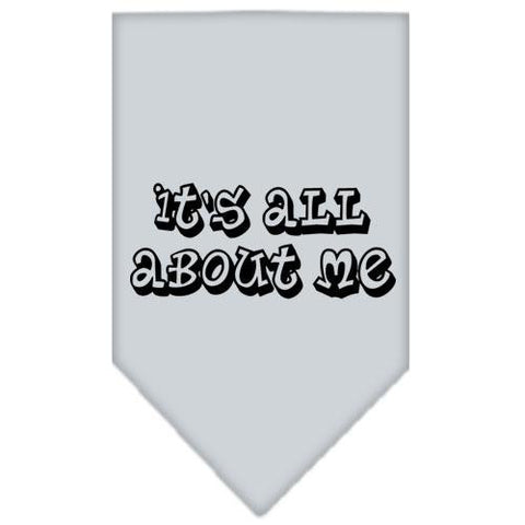 It's All About Me Screen Print Bandana Grey Small