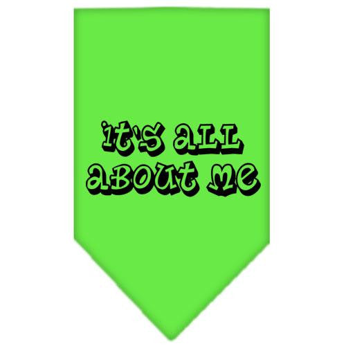 It's All About Me Screen Print Bandana Lime Green Small