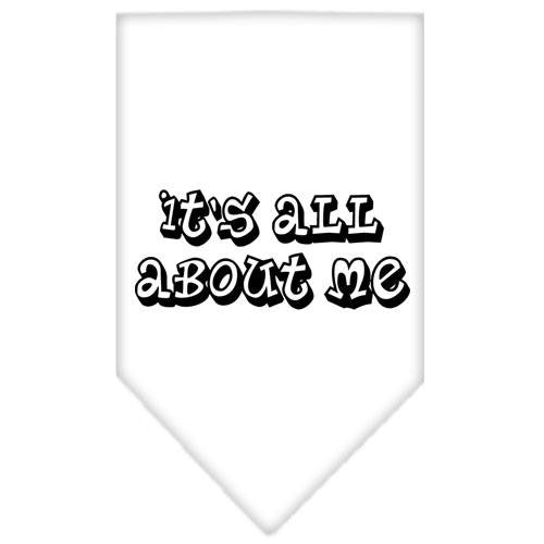 It's All About Me Screen Print Bandana White Small