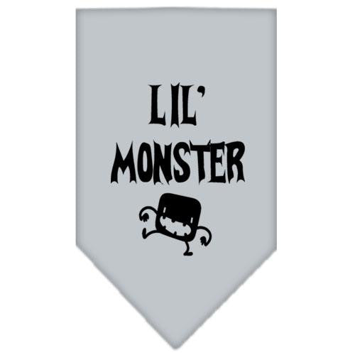 Lil Monster  Screen Print Bandana Grey Large