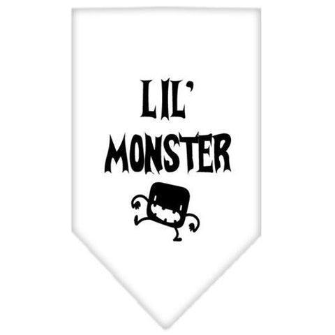 Lil Monster  Screen Print Bandana White Large