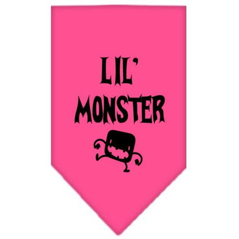 Lil Monster  Screen Print Bandana Bright Pink Small