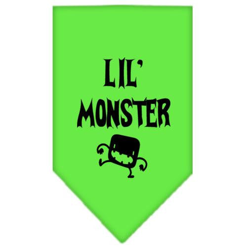 Lil Monster  Screen Print Bandana Lime Green Small