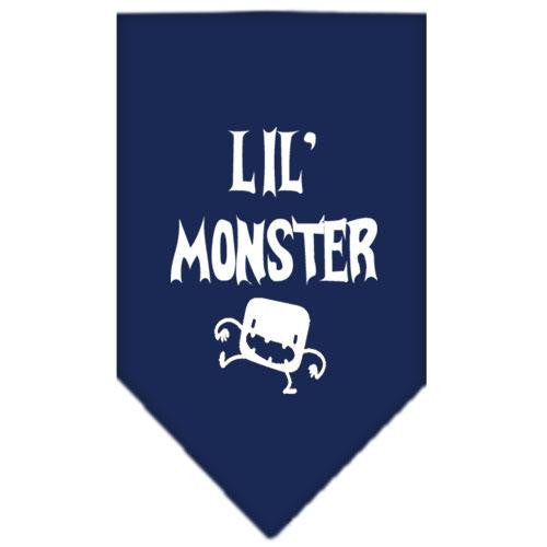 Lil Monster  Screen Print Bandana Navy Blue Small