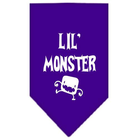 Lil Monster  Screen Print Bandana Purple Small