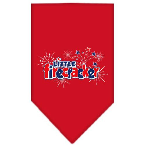 Little Firecracker Screen Print Bandana Red Large