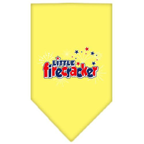 Little Firecracker Screen Print Bandana Yellow Large