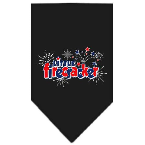 Little Firecracker Screen Print Bandana Black Small