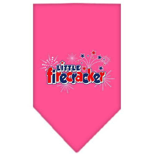 Little Firecracker Screen Print Bandana Bright Pink Small