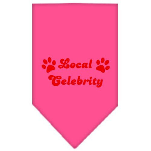 Local Celebrity Screen Print Bandana Bright Pink Large