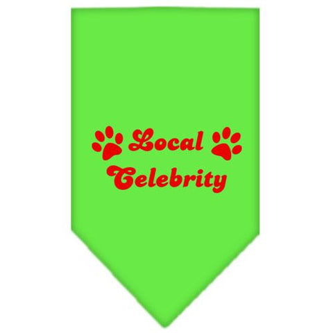 Local Celebrity Screen Print Bandana Lime Green Large