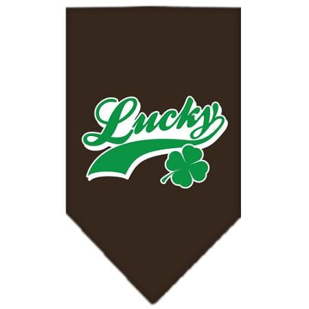 Lucky Swoosh Screen Print Bandana Cocoa Large