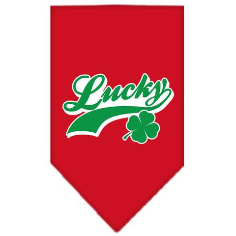 Lucky Swoosh Screen Print Bandana Red Large