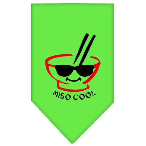 Miso Cool Screen Print Bandana Lime Green Small