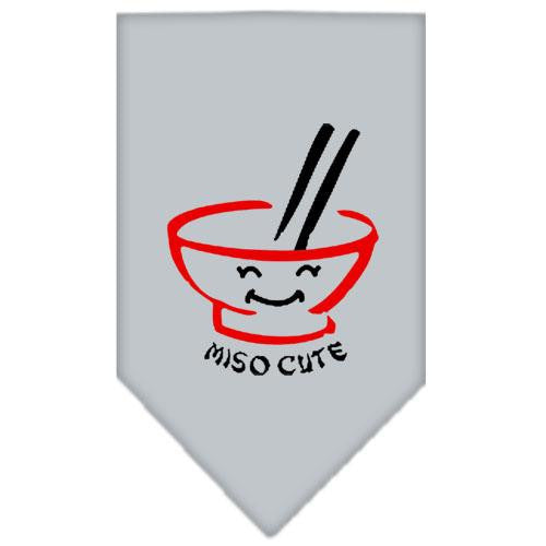 Miso Cute Screen Print Bandana Grey Large