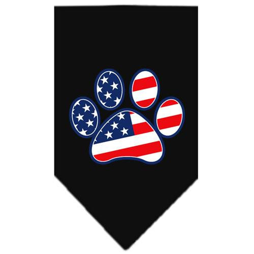 Patriotic Paw Screen Print Bandana Black Small