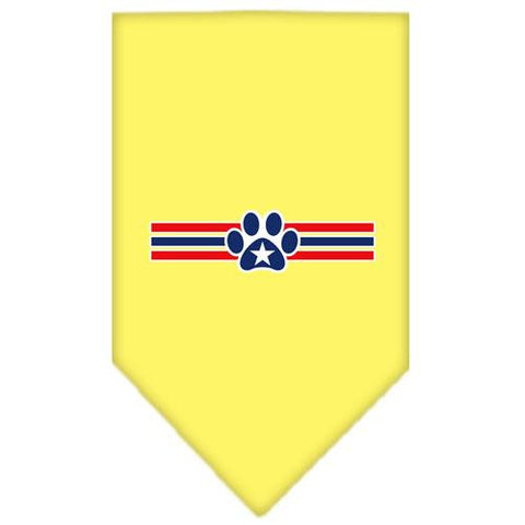 Patriotic Star Paw Screen Print Bandana Yellow Small