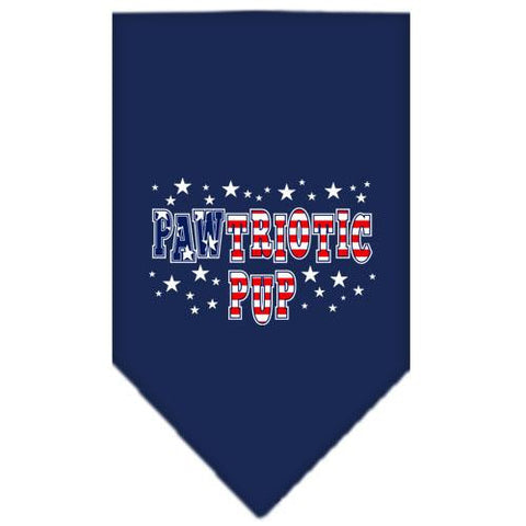 Pawtriotic Pup Screen Print Bandana Navy Blue Small