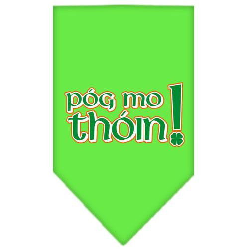 Pog Mo Thoin Screen Print Bandana Lime Green Large