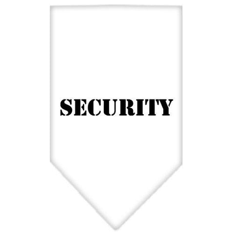 Security  Screen Print Bandana White Small