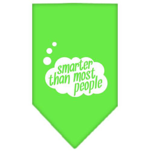 Smarter then most People Screen Print Bandana Lime Green Small