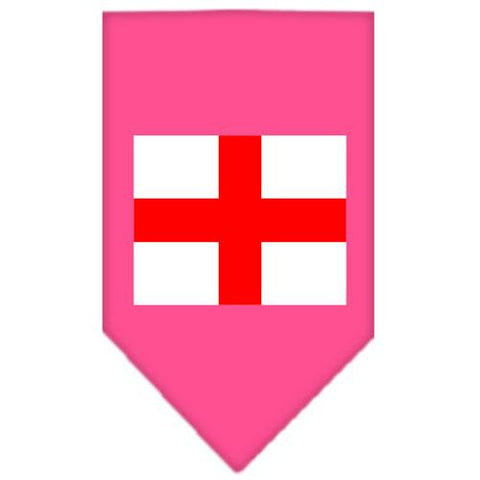 St. Georges Cross Screen Print Bandana Bright Pink Small