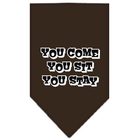 You Come, You Sit, You Stay Screen Print Bandana Cocoa Small