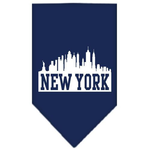 New York Skyline Screen Print Bandana Navy Blue large