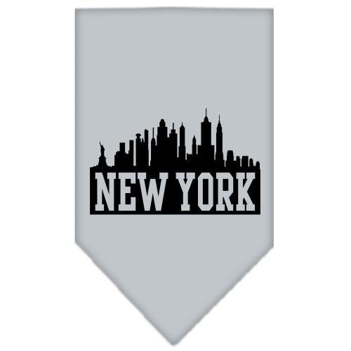 New York Skyline Screen Print Bandana Grey Small