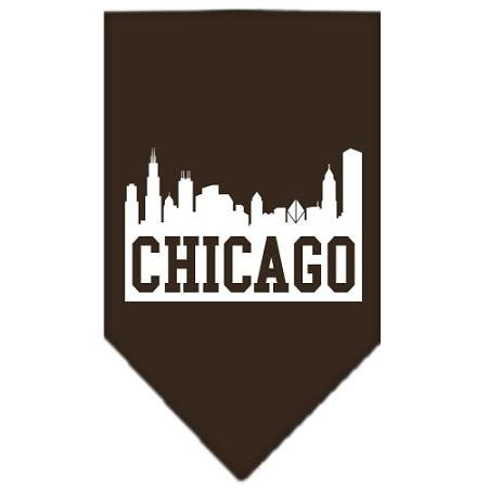 Chicago Skyline Screen Print Bandana Cocoa Small