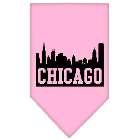 Chicago Skyline Screen Print Bandana Light Pink Small