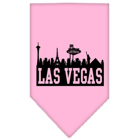 Las Vegas Skyline Screen Print Bandana Light Pink Small